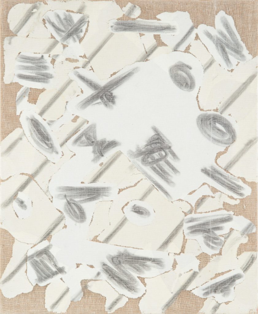 Christian Bonnefoi, Fioretti, La Vie Courante II, 1993, Graphite and acrylic on canvas, 61 x 50 cm