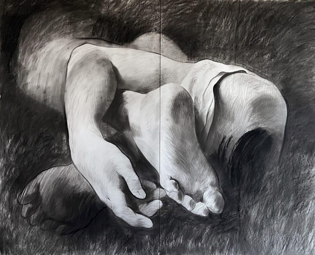 Nikita Kadan, The Monument, 2025, Fusain sur papier / Charcoal on paper , 280 x 400 cm , 110 1/4 x 157 1/2 in