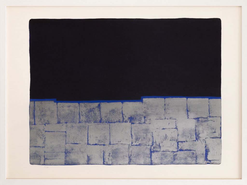 Anna-Eva Bergman, L5-1963 Mur, 1963, Lithograph, Numbered proof 8/24 with AEB blind stamp, on BFK Rives wove paper, 46.8 × 61.4 cm – 56.5 × 76.4 cm, Erker-Presse, St. Gallen, printer