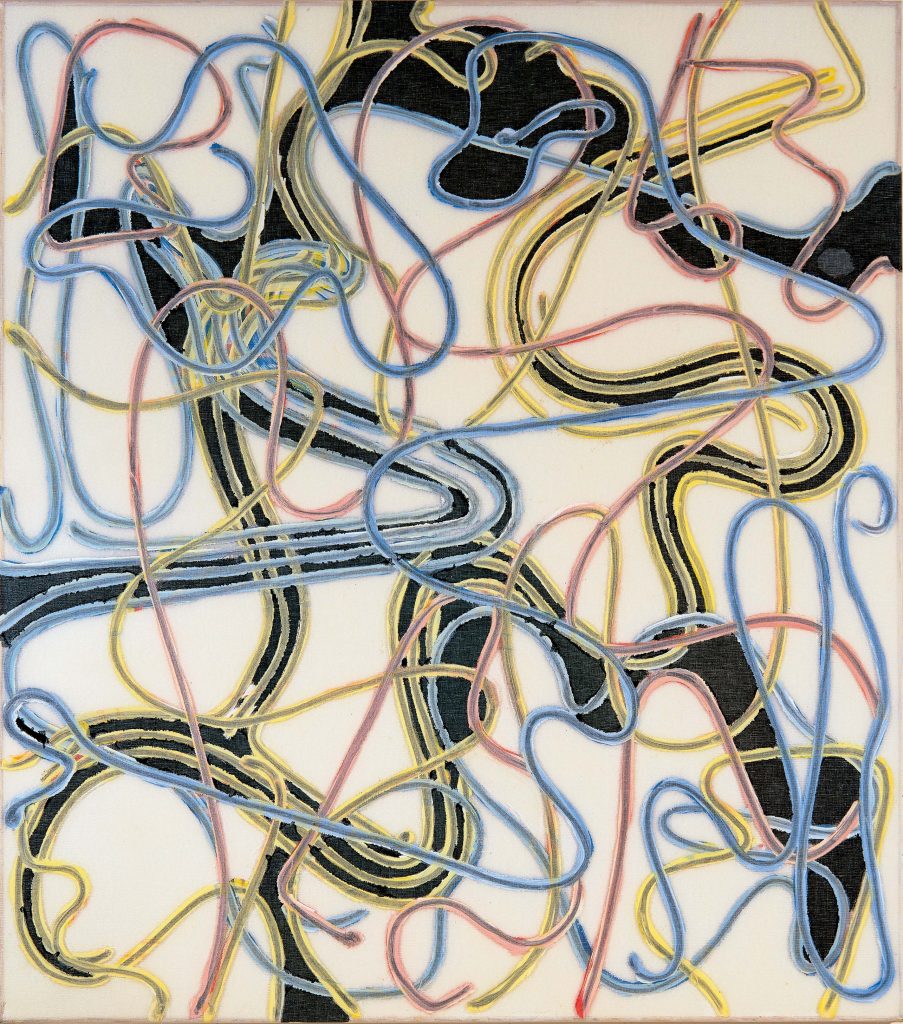 Christian Bonnefoi, Babel XVI, 1999, Graphite et acrylique sur toile, 180 x 160 cm