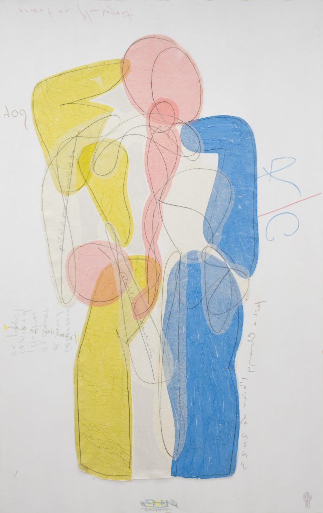 Christian Bonnefoi, Dos 1, 2011 - 2024, Mixed media on panel, 225 x 140 cm