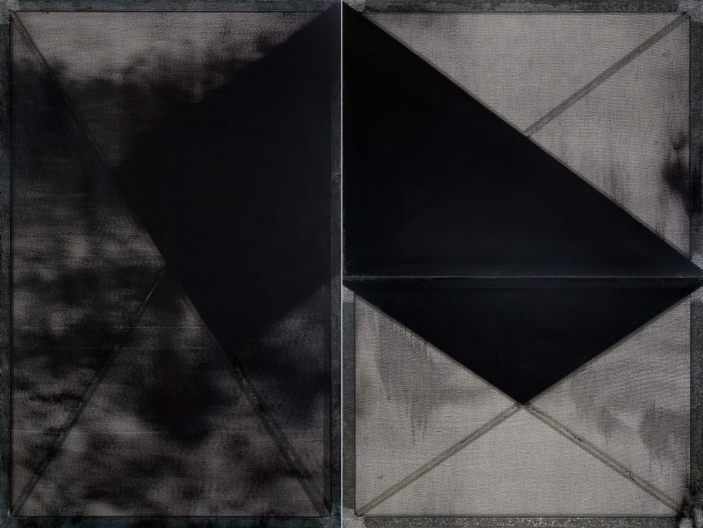 Christian Bonnefoi, Ja Na Pa II, 1978, Tarlatan canvas, acrylic, metal frame, 200 x 260 x 2 cm