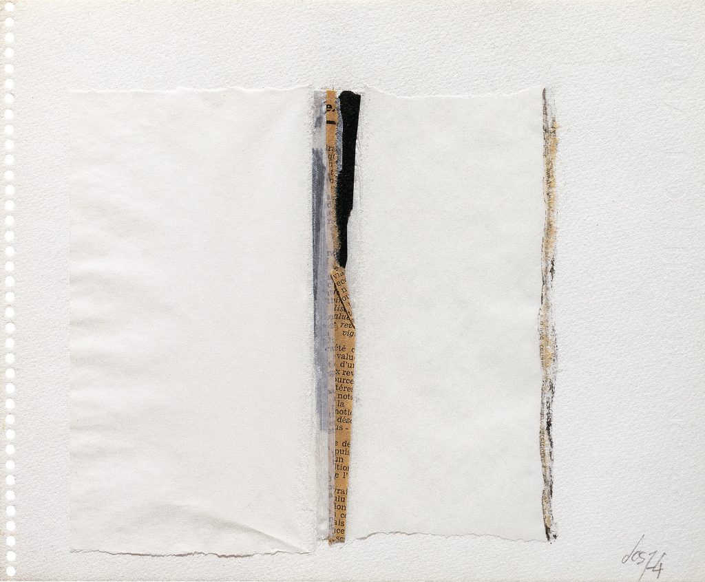 Christian Bonnefoi, Occasion, 1974, Collage of tissue paper and newspaper, 19 x 23 cm