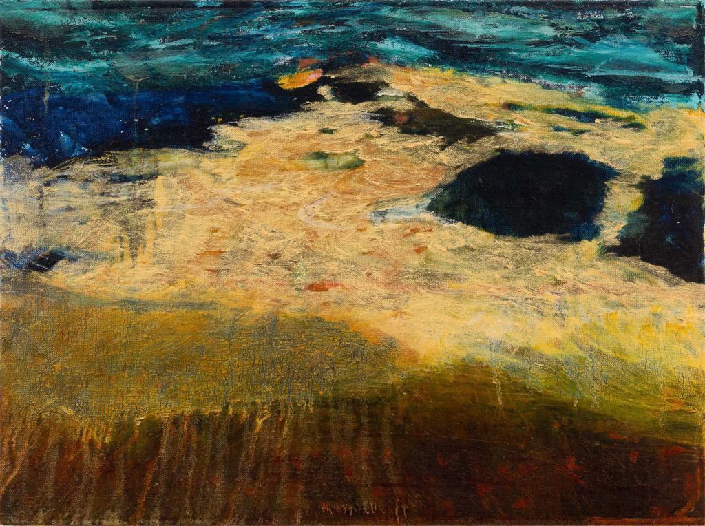 Kai Yoda, Aureliano, 2025, Oil on linen, dust, artist collected pigment, rabbit skin glue, gesso, 41 x 55 cm