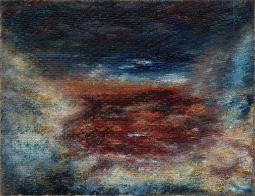 Kai Yoda, Pilar, 2025, Oil on linen, dust, artist collected pigment, rabbit skin glue, 27 x 35 cm