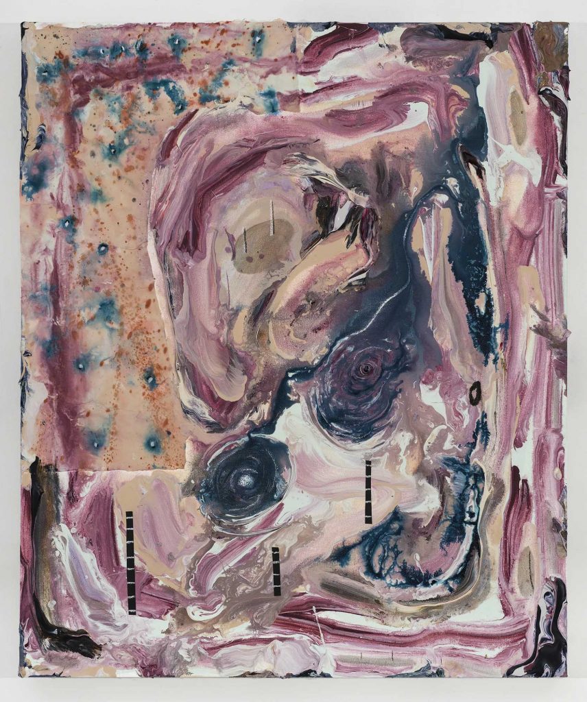 Manuel Mathieu, Archive retrouvée 2, 2026, Mixed media on canvas, 36 x 30 in, 91.4 x 76.2 cm