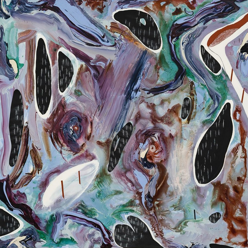 Manuel Mathieu, Pensée rouge 2, 2025, Mixed media on canvas, 101 x 101 cm