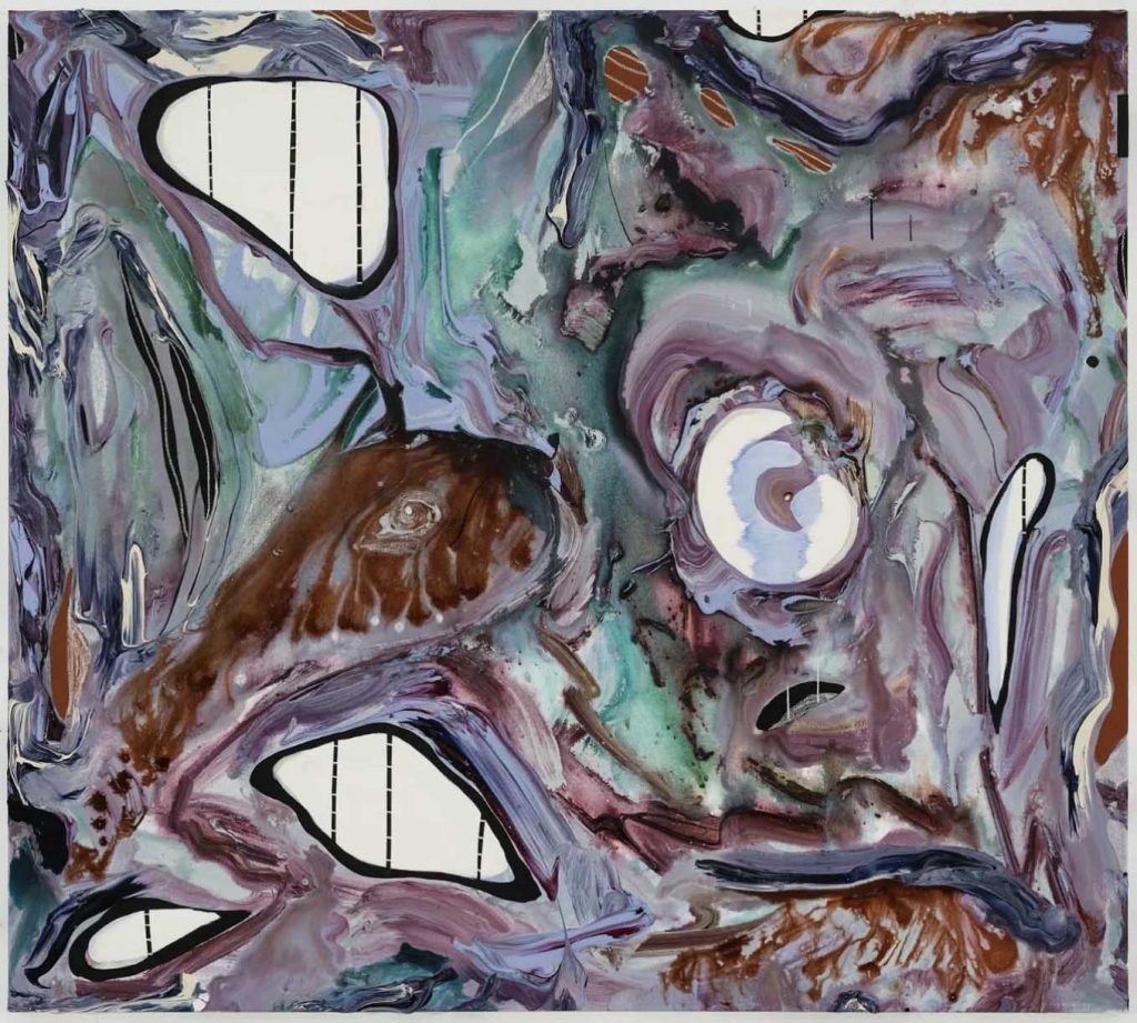 Manuel Mathieu, Pensée rouge, 2025, Mixed media on canvas, 54 x 60 in