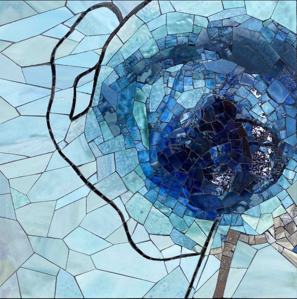 Manuel Mathieu, Untitled, 2025, Mosaic on metal frame, 24 x 24 in, 61 x 61 cm