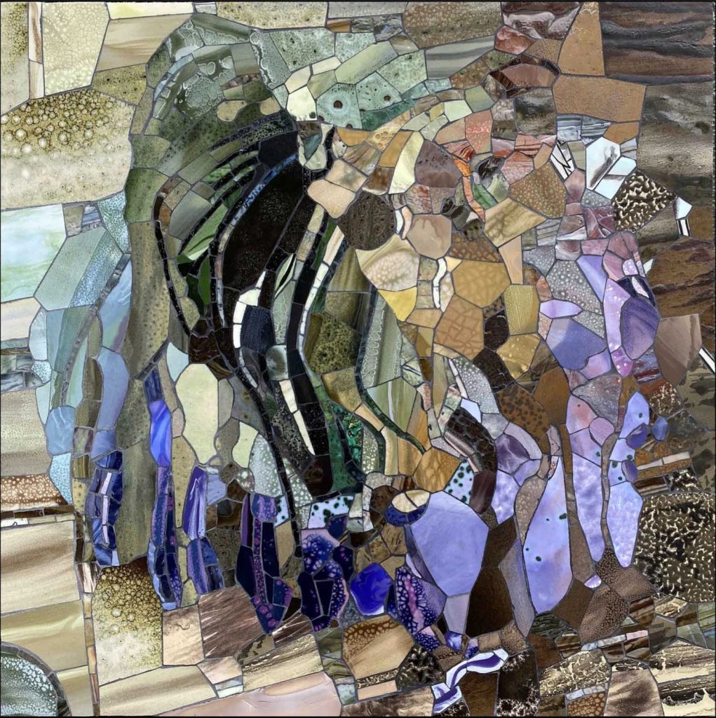 Manuel Mathieu, Untitled, 2025, Mosaic on metal frame, 24 x 24 in, 61 x 61 cm