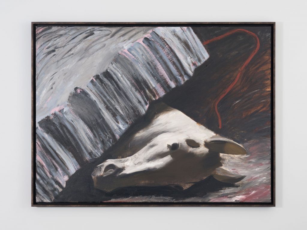 Nikita Kadan, A horse under a collapsed wall, 2025, Oil on canvas, 90 x 120 cm